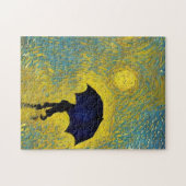 Jonge impressionist met paraplu op leuke zondag legpuzzel (Horizontaal)