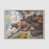 Jonge indiaan op een paard tissuepapier (Voorkant)