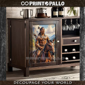 Jonge indiaan op een paard tissuepapier