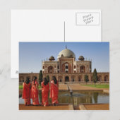 Jonge Indiase dames en heren Tomb van Humayun, Del Briefkaart (Voorkant / Achterkant)