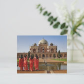 Jonge Indiase dames en heren Tomb van Humayun, Del Briefkaart (Staand voorkant)
