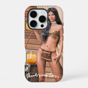 Jonge inheemse Amerikaan poserend op houten muur iPhone 16 Pro Hoesje