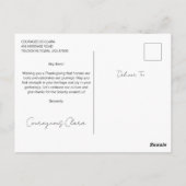 Jonge inheemse Amerikaan poserend tegen een houten Briefkaart (Achterkant)