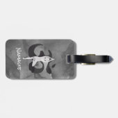 JONGE Instructeur Waterverf Meditation Pose Om Sig Bagagelabel (Achterkant horizontaal)