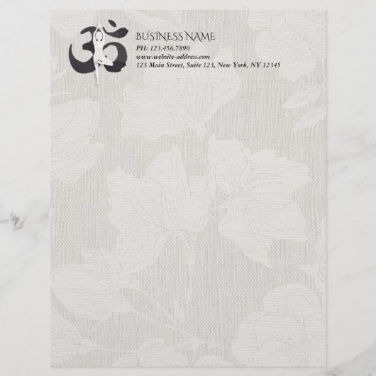 JONGE Instructeur Waterverf Meditation Pose Om Sig Gepersonaliseerd Briefhoofd (Voorkant)