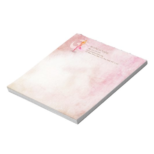 JONGE Instructeur Waterverf Meditation Pose Om Sig Notitieblok (Linkerzijde)