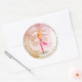 JONGE Instructeur Waterverf Meditation Pose Om Sig Ronde Sticker (Envelop)