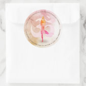 JONGE Instructeur Waterverf Meditation Pose Om Sig Ronde Sticker (Tas)