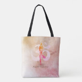 JONGE Instructeur Waterverf Meditation Pose Om Sig Tote Bag (Achterkant)