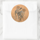 Jonge jachtluipaarden (Acinonyx Jubatus) hardlopen Ronde Sticker (Tas)