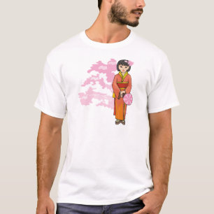 Jonge Japans meisje met Cherry Blossom T-shirt