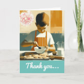 Jonge jongen Cookie bakker Dank je Bedankkaart (Voorkant)