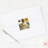 Jonge Jongen Cookie Bakker Vierkante Sticker (Envelop)