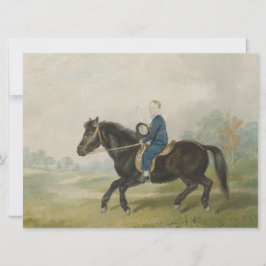 Jonge Jongen Rijdt op een Pony Kaart