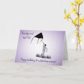 Jonge Jongen Runner met Kite Verjaardag Kaart (Gele Bloem)