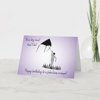 Jonge Jongen Runner met Kite Verjaardag Kaart