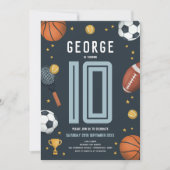 Jonge jongens Modern Blue Sportkinderen Birthday Kaart (Voorkant)