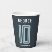 Jonge jongens Modern Blue Sportkinderen Birthday Papieren Bekers (Voorkant)