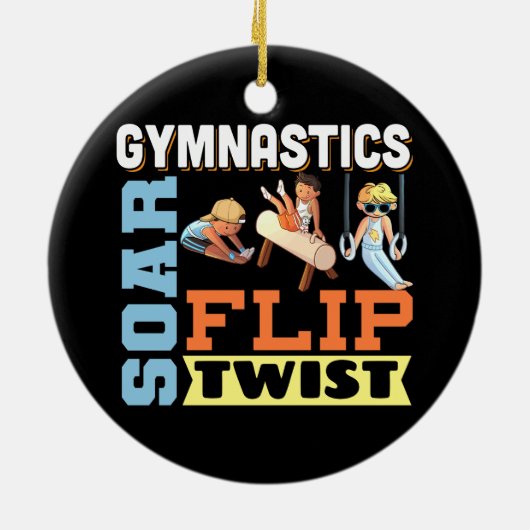 Jonge jongens Quote: Soar Flip Twist Keramisch Ornament (Achterkant)