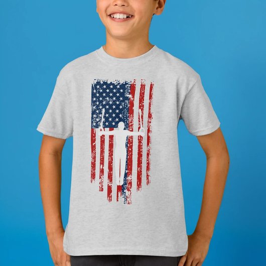 Jonge jongens Ringen verergerde Amerikaanse vlag T T-shirt