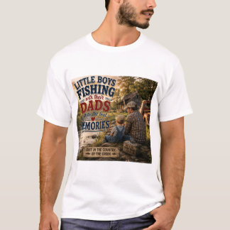 Jonge Jongens Vissen met Papa – Beste Herinneringe T-shirt