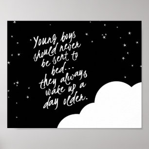 Jonge jongens zouden nooit... Peter Pan Muurdecora Poster