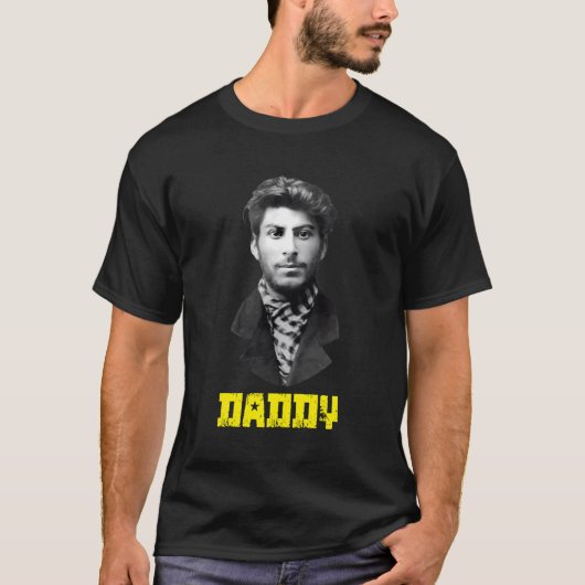 Jonge Joseph Stalin Papa Grappige Gebruiker Social T-shirt (Voorkant)