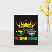 Jonge Juneteenth 1865 King Freedom African 19 juni Kaart (Gele Bloem)
