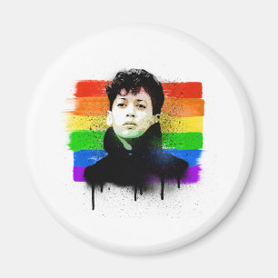 Jonge Kamala Harris LGBTQ Pride Flag Graffiti Magneet