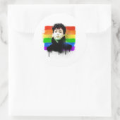 Jonge Kamala Harris LGBTQ Pride Flag Graffiti Ronde Sticker (Tas)