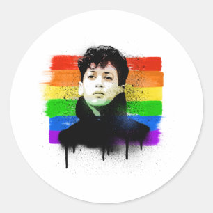 Jonge Kamala Harris LGBTQ Pride Flag Graffiti Ronde Sticker