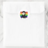Jonge Kamala Harris LGBTQ Pride Flag Graffiti Ronde Sticker (Tas)