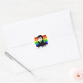 Jonge Kamala Harris LGBTQ Pride Flag Graffiti Ronde Sticker (Envelop)