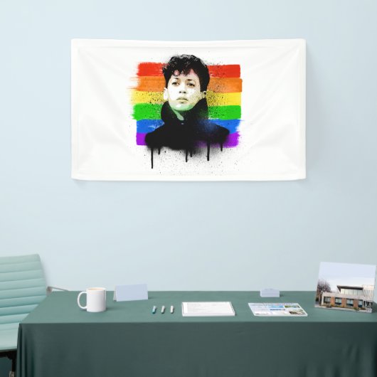 Jonge Kamala Harris LGBTQ Pride Flag Graffiti Spandoek (Beurs)