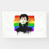 Jonge Kamala Harris LGBTQ Pride Flag Graffiti Spandoek (Horizontaal)