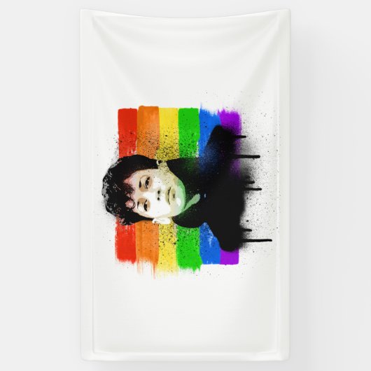 Jonge Kamala Harris LGBTQ Pride Flag Graffiti Spandoek (Verticaal)