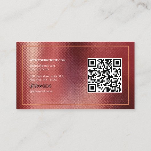 JONGE kanaalreclame QR-code GOLD Visitekaartje (Achterkant)