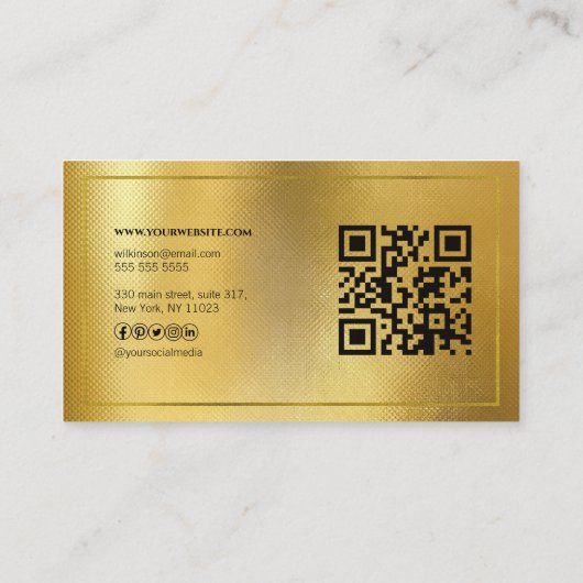 JONGE kanaalreclame QR-code GOLD Visitekaartje (Achterkant)