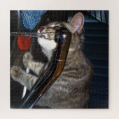 jonge kat die Drink van een staart, Legpuzzel (Horizontaal)