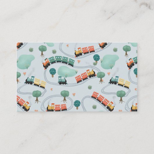 Jonge katten met een blauwe trein informatiekaartje (Achterkant)