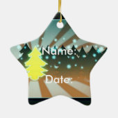 Jonge kerstbomen Bruin en Groen Ornament (Achterkant)