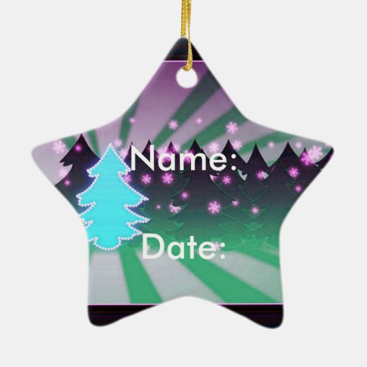 Jonge kerstbomen met groene Ornament (Achterkant)