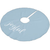 Jonge kerstfeestdag in Pastel Blue Script Kerstboom Rok (Gekanteld)