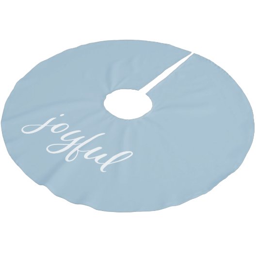 Jonge kerstfeestdag in Pastel Blue Script Kerstboom Rok (Gekanteld)