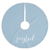 Jonge kerstfeestdag in Pastel Blue Script Kerstboom Rok (Voorkant)