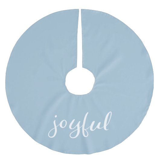 Jonge kerstfeestdag in Pastel Blue Script Kerstboom Rok (Voorkant)