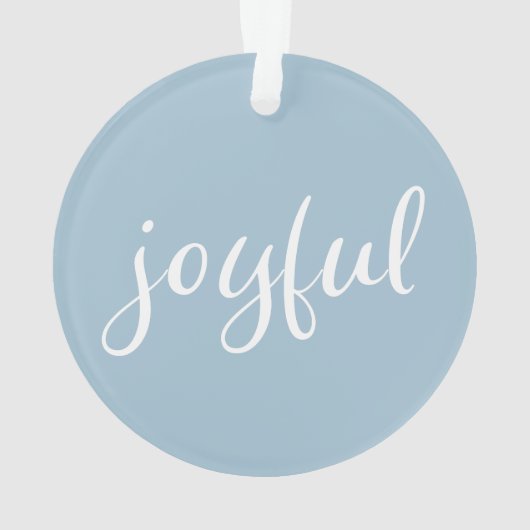 Jonge kerstfeestdag in Pastel Blue Script Ornament (achterkant)