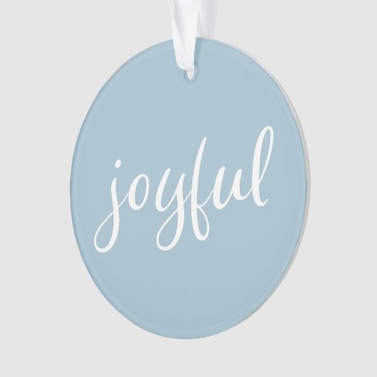 Jonge kerstfeestdag in Pastel Blue Script Ornament (voorkant)