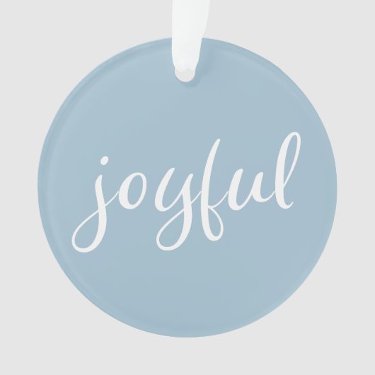 Jonge kerstfeestdag in Pastel Blue Script Ornament (voorkant)