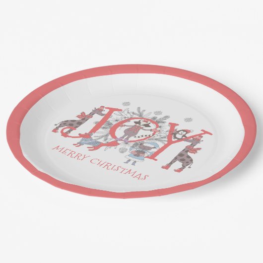 Jonge kerstfeestdag papieren bordje (Gekanteld)